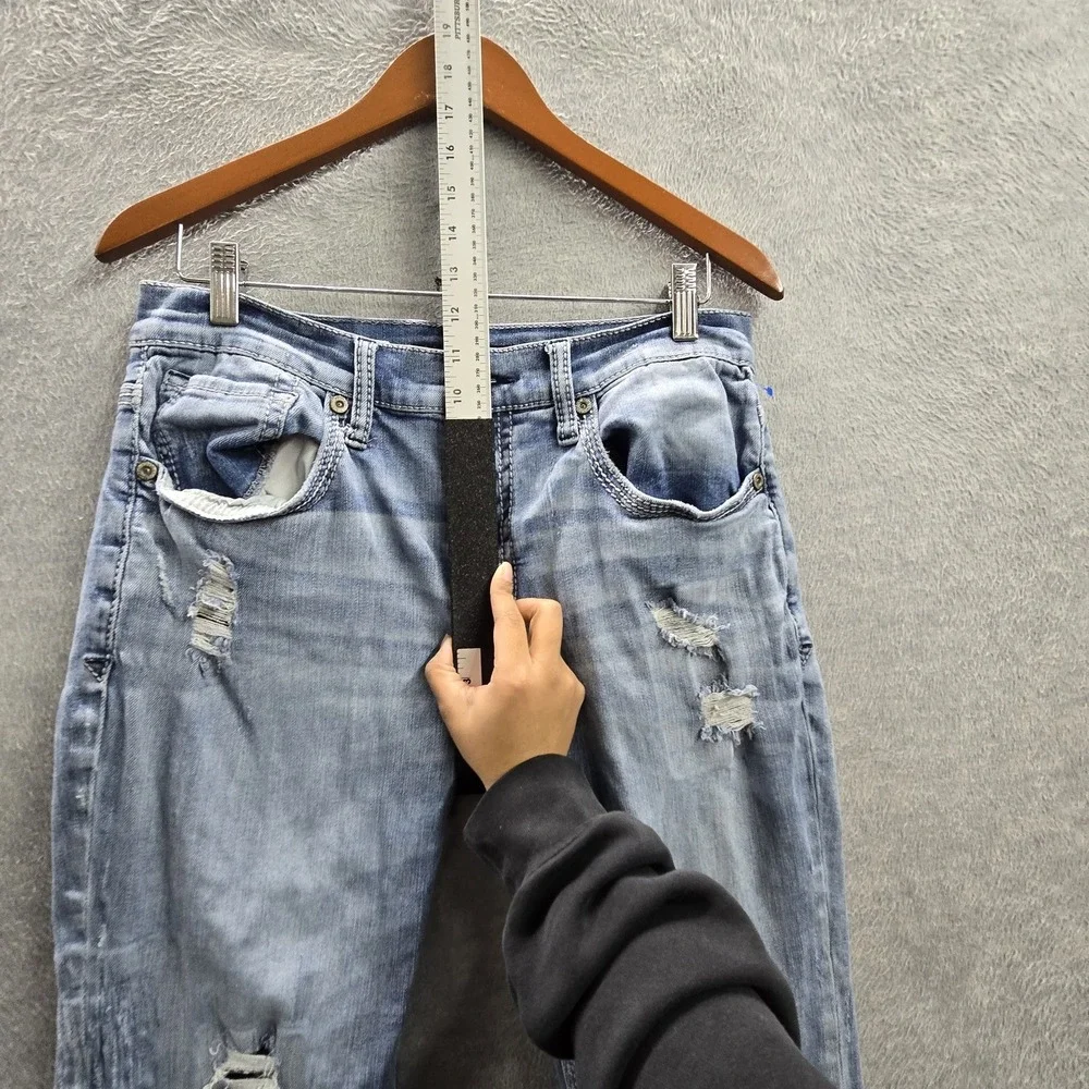 BKE Men Jeans 32X34 Light Blue Denim Straight Jake Distressed 31
